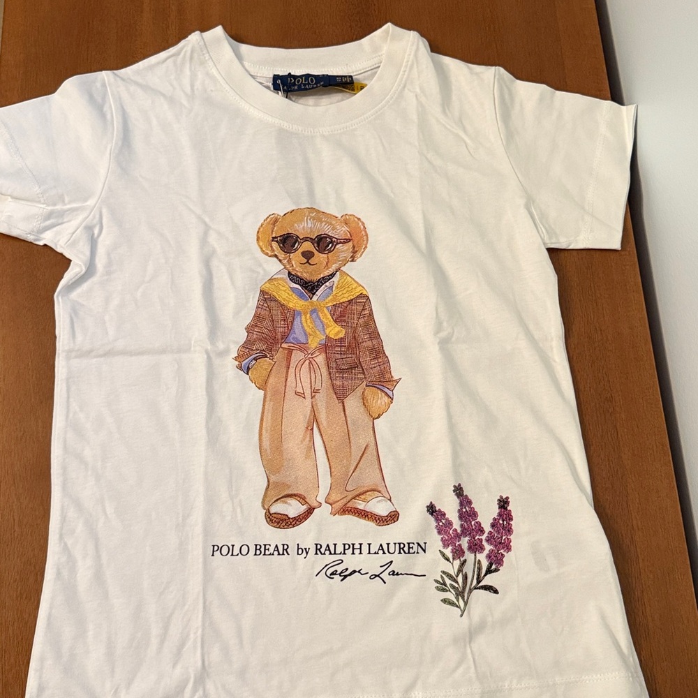 Ralph Lauren White Polo Bear Graphic Tee